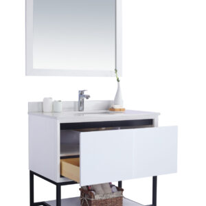 Laviva Alto 36" White Bathroom Vanity with White Quartz Countertop