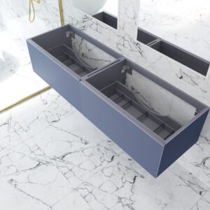 Laviva Vitri 72" Nautical Blue Double Sink Wall Hung Bathroom Vanity Cabinet