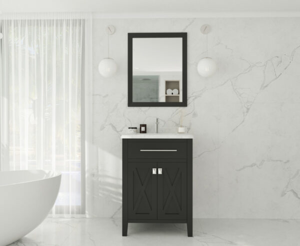 Laviva Wimbledon 24" Espresso Bathroom Vanity with White Carrara Marble Countertop