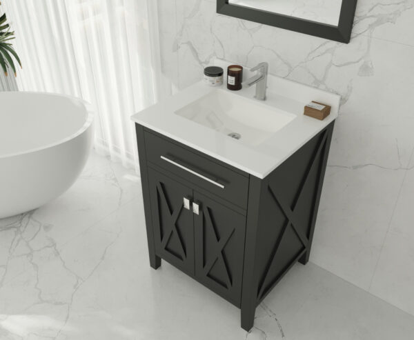 Laviva Wimbledon 24" Espresso Bathroom Vanity with White Quartz Countertop