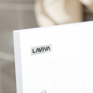 Laviva Wimbledon 24" White Bathroom Vanity with Matte White VIVA Stone Solid Surface Countertop