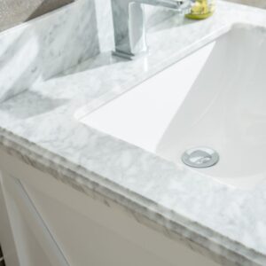 Laviva Wimbledon 24" White Bathroom Vanity with White Carrara Marble Countertop