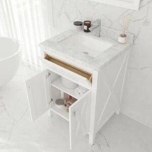 Laviva Wimbledon 24" White Bathroom Vanity with White Quartz Countertop