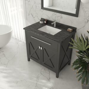 Laviva Wimbledon 36" Espresso Bathroom Vanity with Black Wood Marble Countertop