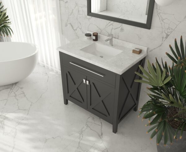 Laviva Wimbledon 36" Espresso Bathroom Vanity with White Carrara Marble Countertop