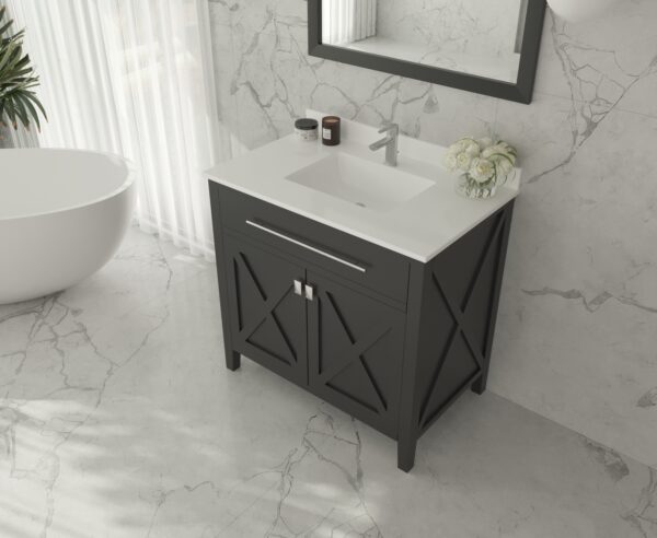 Laviva Wimbledon 36" Espresso Bathroom Vanity with White Quartz Countertop