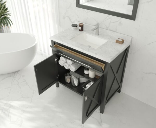 Laviva Wimbledon 36" Espresso Bathroom Vanity with White Quartz Countertop