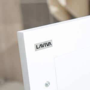 Laviva Wimbledon 36" White Bathroom Vanity with Black Wood Marble Countertop