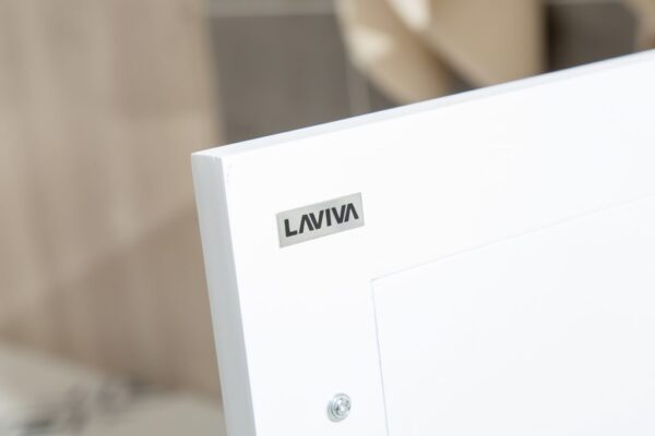 Laviva Wimbledon 60" White Double Sink Bathroom Vanity with Black Wood Marble Countertop