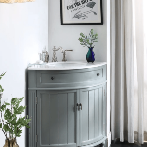 Chans Furniture ZK-47566CK Benton Collection Thomasville 24 Inch Framhouse Corner Bathroom Vanity in Gray