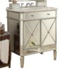 Chans Furniture 505RA 32 Inch Benton Collection Mirror Reflection Austell Bathroom Sink Vanity in Silver Leaf Finish