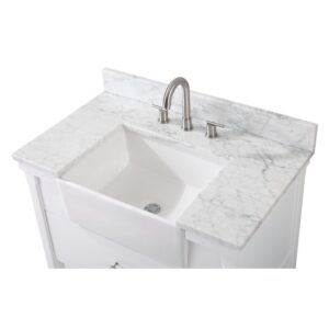 Chans Furniture 7036-WT36-RA 36 Inches Kendia Farmhouse Sink Bathroom Vanity