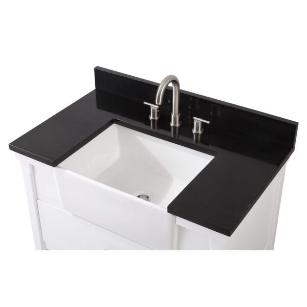 Chans Furniture 7036-WT36GT 36 Inches Kendia Farmhouse Sink Bathroom Vanity