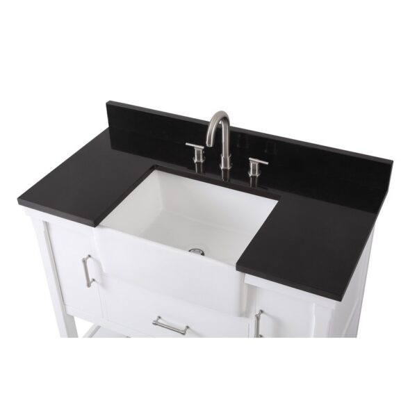 Chans Furniture 7042-WT42-GT 42 Inches Kendia Farmhouse Sink Bathroom Vanity