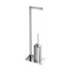 KubeBath 8217 Aqua Piazza Free Standing Toilet Paper Holder with Toilet Brush in Triple Chrome