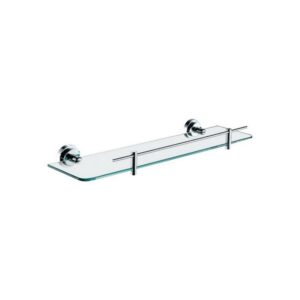 KubeBath 92607 Aqua Rondo Glass Shelf in Triple Chrome