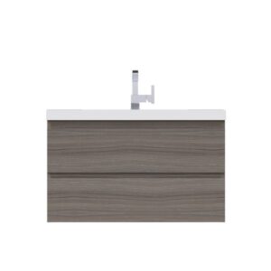 Alya Bath AB-MOF36 Paterno 35 3/8 Inch Modern Wall Mounted Bathroom Vanity