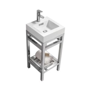 Kubebath AC16 Cisco 16 Inch Stainless Steel Console with Acrylic Sink