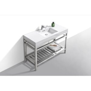 KubeBath AC48 Cisco 48 Inch Stainless Steel Console with Acrylic Sink in Chrome