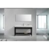 KubeBath AC60S-BK Cisco 60 Inch Single Sink Stainless Steel Console with Acrylic Sink in Matt Black