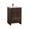 Kubebath AD624RW Dolce 24 Inch Rose Wood Modern Bathroom Vanity with White Quartz Counter-Top