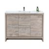 Kubebath AD648SNW KubeBath Dolce 48 Inch Nature Wood Modern Bathroom Vanity with White Quartz Counter-Top