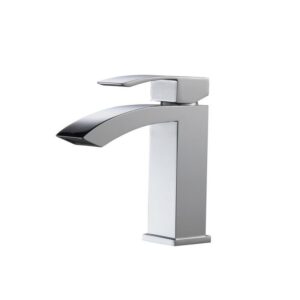 Kubebath AFB053 Aqua Balzo Single Lever Wide Spread Bathroom Vanity Faucet in Chrome