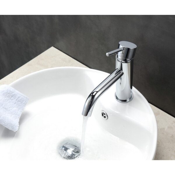 KubeBath AFB090 Aqua Rondo Single Hole Mount Bathroom Vanity Faucet in Chrome