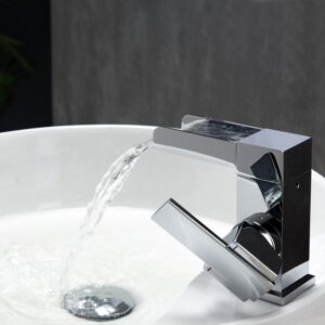 Kubebath AFB103 Aqua Fontana Single Lever Waterfall Faucet in Chrome