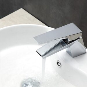 Kubebath AFB13CH Aqua Siza Single Lever Modern Bathroom Vanity Faucet in Chrome