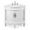 Chans Furniture BC-030C 24 Inches Classic Style Marble Bayview Corner Sink Vanity In White