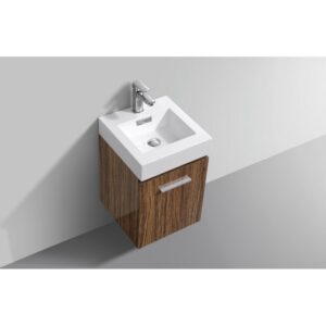 Kubebath BSL16 Bliss 16 Inch Wall Mount Single Sink Bath Vanity