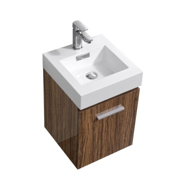 Kubebath BSL16 Bliss 16 Inch Wall Mount Single Sink Bath Vanity