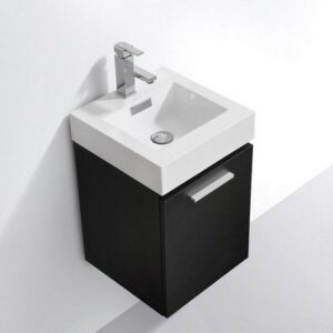 Kubebath BSL16 Bliss 16 Inch Wall Mount Single Sink Bath Vanity