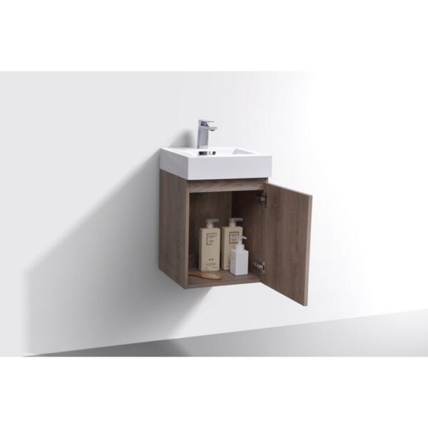 Kubebath BSL16 Bliss 16 Inch Wall Mount Single Sink Bath Vanity