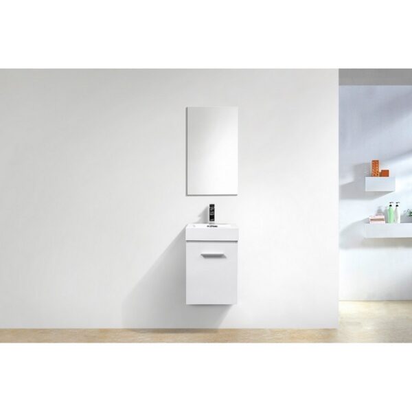 Kubebath BSL16 Bliss 16 Inch Wall Mount Single Sink Bath Vanity