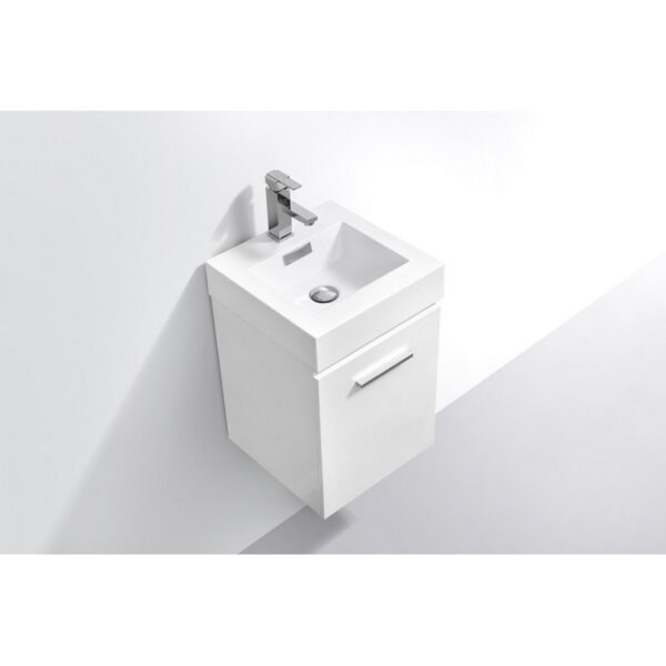 Kubebath BSL16 Bliss 16 Inch Wall Mount Single Sink Bath Vanity