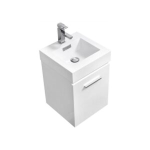 Kubebath BSL16 Bliss 16 Inch Wall Mount Single Sink Bath Vanity