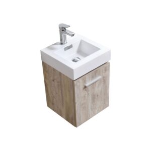 Kubebath BSL16 Bliss 16 Inch Wall Mount Single Sink Bath Vanity