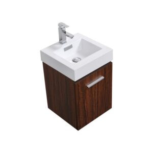 Kubebath BSL16 Bliss 16 Inch Wall Mount Single Sink Bath Vanity