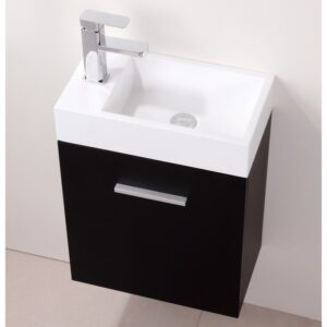 Kubebath BSL18 Bliss 18 1/4 Inch Wall Mount Single Sink Bath Vanity