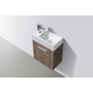 Kubebath BSL18 Bliss 18 1/4 Inch Wall Mount Single Sink Bath Vanity