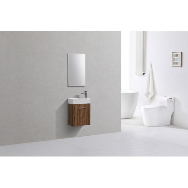 Kubebath BSL18 Bliss 18 1/4 Inch Wall Mount Single Sink Bath Vanity