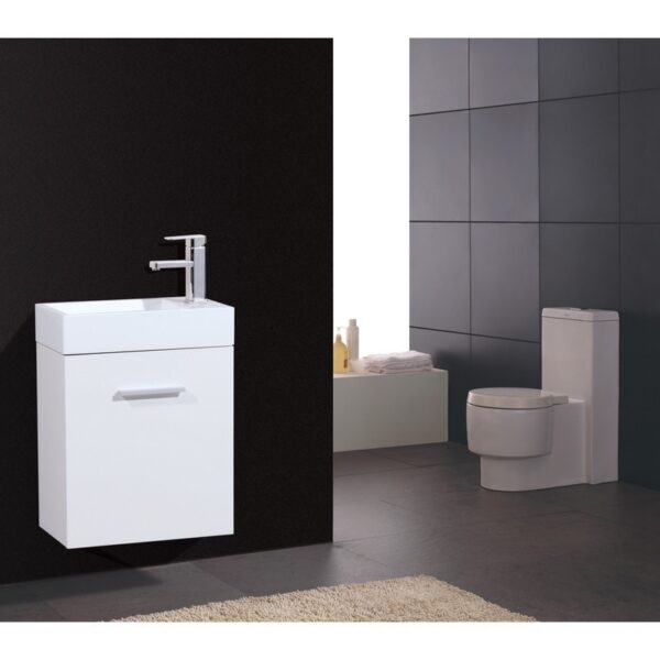 Kubebath BSL18 Bliss 18 1/4 Inch Wall Mount Single Sink Bath Vanity