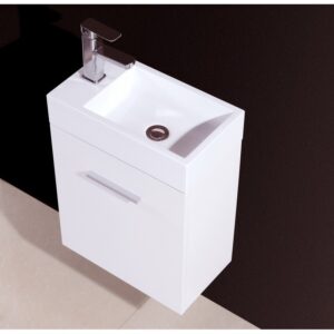 Kubebath BSL18 Bliss 18 1/4 Inch Wall Mount Single Sink Bath Vanity