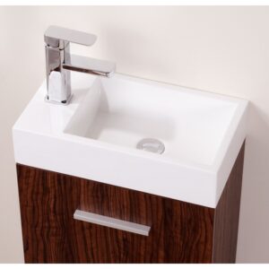 Kubebath BSL18 Bliss 18 1/4 Inch Wall Mount Single Sink Bath Vanity