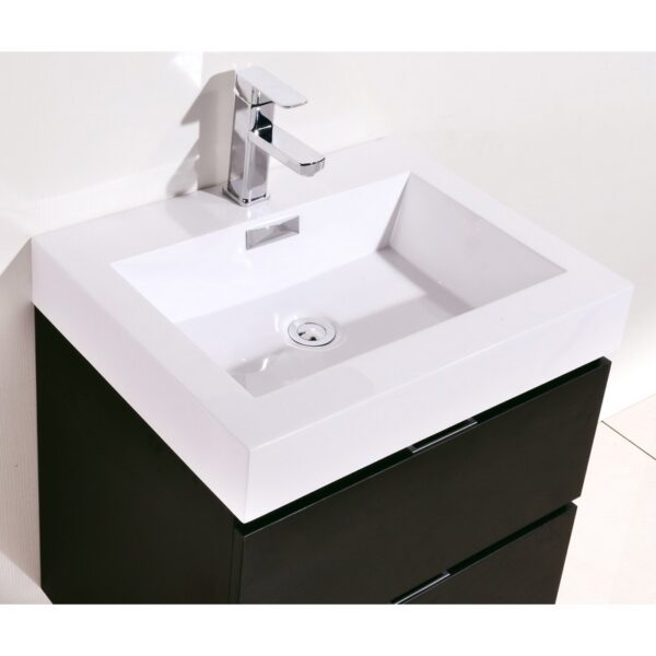 Kubebath BSL24 Bliss 23 5/8 Inch Wall Mount Single Sink Bath Vanity