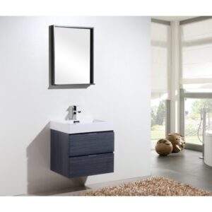 Kubebath BSL24 Bliss 23 5/8 Inch Wall Mount Single Sink Bath Vanity