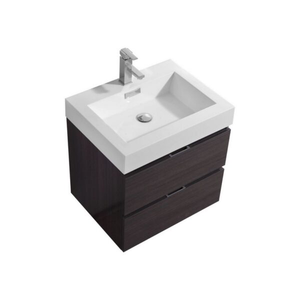 Kubebath BSL24 Bliss 23 5/8 Inch Wall Mount Single Sink Bath Vanity