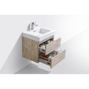 Kubebath BSL24 Bliss 23 5/8 Inch Wall Mount Single Sink Bath Vanity